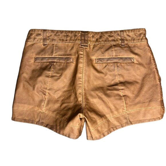 Pilcro &amp; The Letter Press Women's Vegan Leather Shorts Brown - Size 25 - Picture 2 of 6
